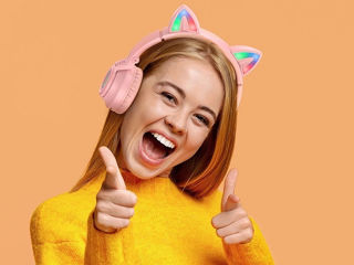 Casti Kitty Cat Ear pentru copii