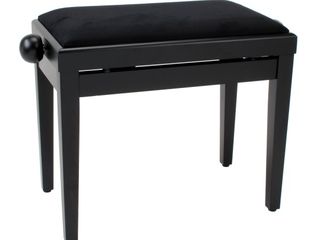 Classic Cantabile Piano Bench BM, reglabil pe inaltime, negru mat si negru polisat foto 2