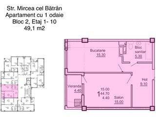 Apartamente cu 1/2/3 odai - Mircea cel Batrin (Ciocana) foto 5