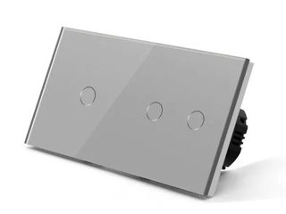 Intrerupator SUR 1 clapa + 2 clape, set WiFI/1 way/L+N 600w/86x157mm/ Articol 6WF1201N-GY foto 2