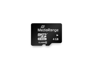 MediaRange microSDHC memory card, Class 10, with SD adapter, 4GB foto 2