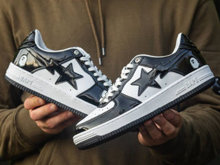 A Bathing Ape Bape Sta Patent Black/White foto 3