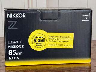 Nikon Z 85mm f1.8 S, Nou în cutie! foto 3