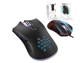 Mouse cu fir pentru joc XO-M3 Wolf Warriors RGB foto 3