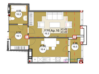Apartament cu 1 cameră, 44 m², Periferie, Cricova, Chișinău mun. foto 2