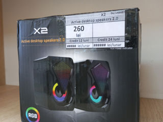 X2 Active desktop speakers 2.0 260 lei