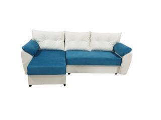 Canapea de colt V-Toms E1+V1 white/blue(1.5x2.45).. profită de reducere