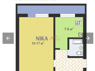 Apartament cu 1 cameră, 33 m², Buiucani, Chișinău