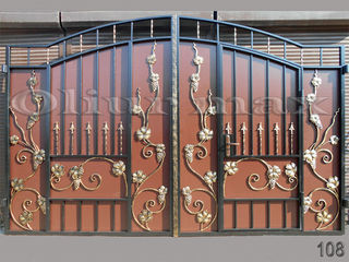 Porți, garduri,balustrade, copertine, gratii, uși metalice și alte confecții din fier forjat. foto 5