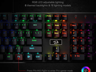 Проводная механическая игровая клавиатура Redragon K556 со светодиодной подсветкой RGB foto 3