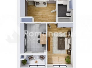 Apartament cu 1 cameră, 47 m², Râșcani, Chișinău foto 4