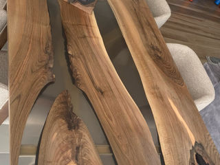 Mese din rășina epoxidică și lemn masiv  foto 5