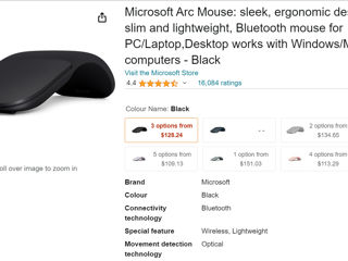 Microsoft Arc Mouse Nesleek ergonomic design Bluetooth Mouse Model 1791 NOU sigilat foto 5