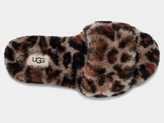 Тапочки UGG Fluff Slide II Leopard ,натуральная овечья шерсть,леопардовые.Papuci din lana de oaie.