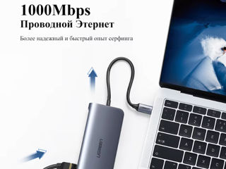 USB-концентратор 9-в-1 Type-C на 4K HDMI 1080P VGA RJ45 PD100W SD и TF USB3.0 foto 5