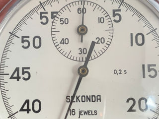 Secundamer Cronometru Sovietic  Vintage Sekonda 16 Jewels USSR Ceas Stop Watch 5.4cm foto 4