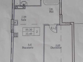 Apartament cu 1 cameră, 55 m², Buiucani, Chișinău foto 2