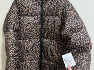 Geacă Asos Design Petite Puffer – Animal Print, Maro foto 4