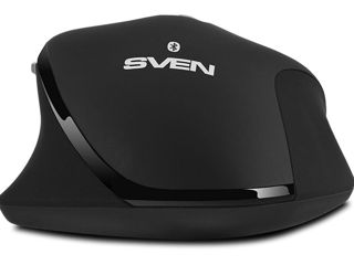 Wireless Mouse Sven Rx-590Sw, Optical, 800-1600 Dpi, 7 Buttons,Ergonomic, 400 Mah, Bt/2.4 Ghz, Black