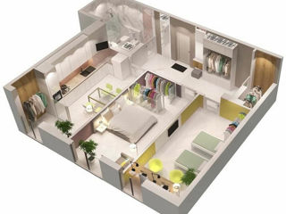 2-х комнатная квартира, 68 м², Буюканы, Кишинёв фото 4