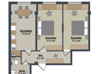 Apartament cu 2 camere, 61 m², Centru, Ialoveni foto 13