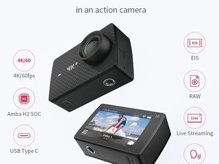 Топовая экшн-камера YI 4K+(Plus) 4K/60fps + YI Action Gimbal 3-Axis 4 + Leather case & Lens foto 1