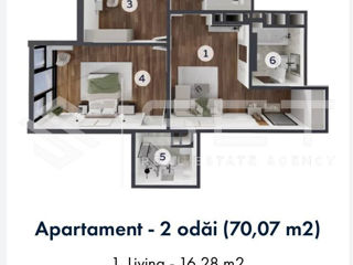 Apartament cu 2 camere, 70 m², Ciocana, Chișinău foto 2