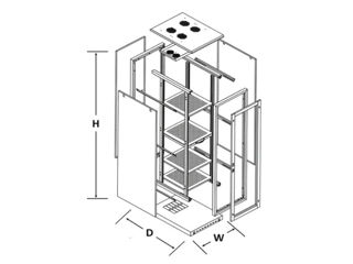 45U-W=600 D=600 19'' Fs-Line Free Standing Network Cabinet, Mfgfd, Msrd, Mssp, Black Color Flat Pack foto 4