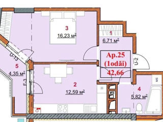 Apartament cu 1 cameră, 43 m², Ciocana, Chișinău foto 2