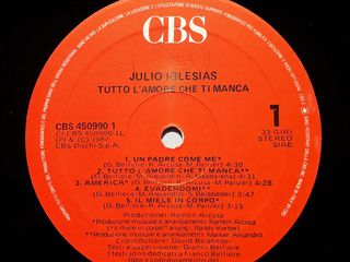 Vinyl Julio Iglesias ( Tutto L'Amore Che Ti Manca ) foto 7