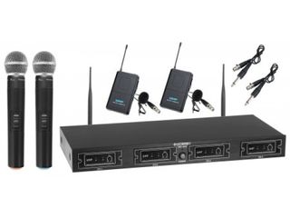 Беспроводные микрофоны mcgrey uhf-2v2i quad wireless microphone set