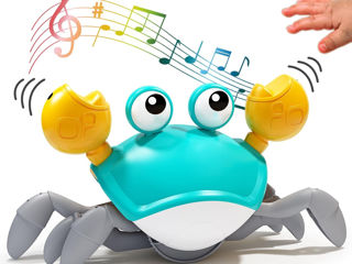 Jucarie interactiva pentru copii, crab mergator cu lumini/ Интерактивная музыкальная игрушка краб foto 2