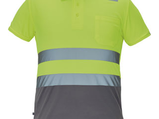 Tricoul polo CADIZ HV de vizibilitate înaltă - galben/gri / Рубашка-поло CADIZ HV - желтый/серый
