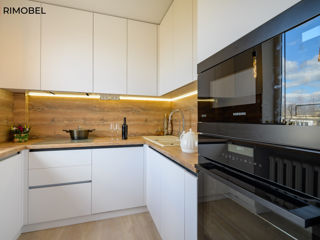Bucătărie modernă, mat de culoare alb foto 14