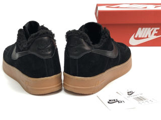 Nike Air Force 1 Low Suede Black Gum cu blana / с мехом foto 9