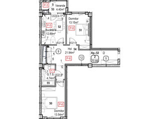 Apartament cu 2 camere, 71 m², Râșcani, Chișinău foto 2