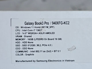 Galaxy Book3 Pro 14.0 WQXGA+ i7 13601 DDR5 16 GB foto 2