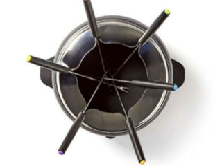 Cuptor fondue cu 6x furculite incorporate, Nedis, 800 W, 2.3 l, Negru, foto 2