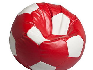 Кресло-мешок футбольный мяч Bean-bag "Football medium" Red&White Relaxtime фото 1