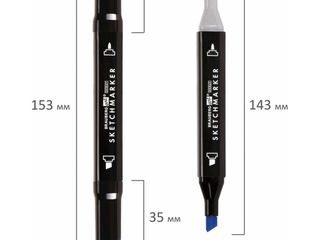 Набор из 80 и 120  профессиональных двухсторонних маркеров в чехле для хранения. Sketch Markers foto 6