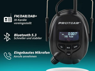 Защитные наушники с Bluetooth 5.3 DAB+/FM-радио фото 5