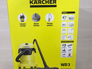 Karcher WD 3. Aspirator multifunctional umed-uscat 1000 W, 200 mbar, rezervor 17l. Nou Sigilat foto 2