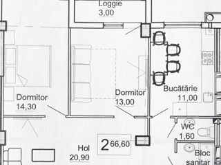 Apartament cu 2 camere, 68 m², Centru, Orhei foto 2