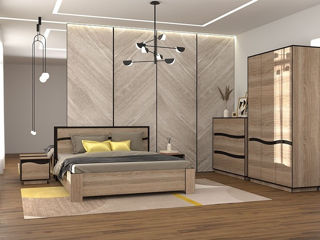 Dormitor Yasen Geneva Wenge +Saltea Salt Confort Clasic, 160*200 foto 1