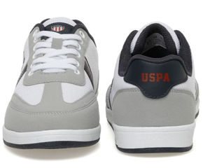 U.S. Polo Assn., Pantofi sport low-cut cu aspect contrastant, Negru, Alb, Gri cenusiu marimea, 43 foto 4