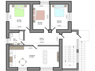 Buiucani 3 dormitoare + salon 90,3 m.p. foto 3