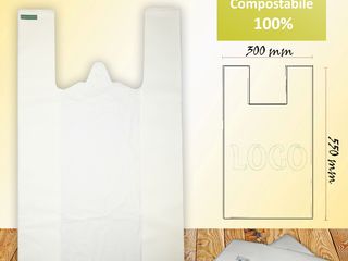 Sacoșe biodegradabile - mater-bi (compostabil 100%) certificate tuv austria foto 3