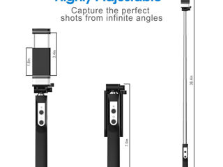 Bluetooth selfie stick cu lumina led foto 6