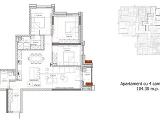 Apartament cu 3 camere, 103 m², Centru, Chișinău foto 4