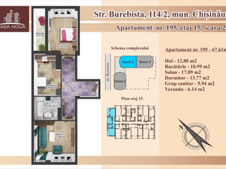 Apartament cu 2 camere, 68 m², Botanica, Chișinău foto 9